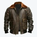 A2 Aviator American Air Force Leather Bomber Jacket Front one Rare Jacket