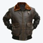 A2 Aviator American Air Force Leather Bomber Jacket Two Front Rare Jacket