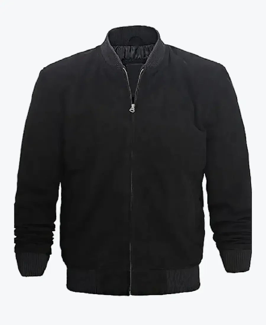 Adam Men’s Black Bomber Suede Jacket