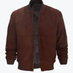 Adam Men’s Dark Brown Bomber Suede Jacket Front - Rare Jackets