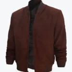 Adam Men’s Dark Brown Bomber Suede Jacket Side - Rare Jackets