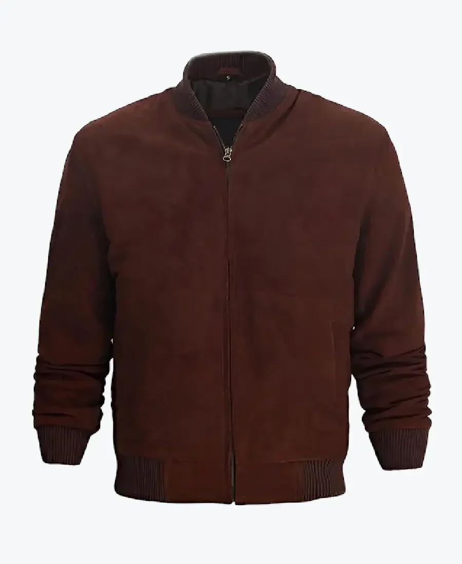 Adam Men’s Dark Brown Bomber Suede Jacket - Rare Jackets