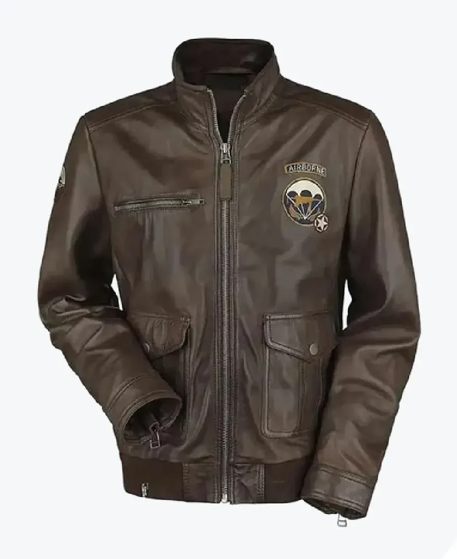 Airborne Call Of Duty Brown Leather Jackets