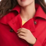 Alice Braga Red Wool Duster Trench Coat - Rare Jackets