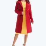 Shop The Alice Braga Red Wool Duster Trench Coat - Rare Jackets