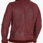 American Dark Maroon Leather Bomber Jacket Back - Rare Jackets