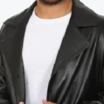 Ares Black Leather Coat Collar Rare Jacket