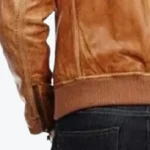 Arrow Colin Donnell Tan Brown Leather Jacket Sleeves