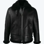 Ashley B-3 Shearling Black Leather Aviator Jacket Rare Jacket