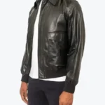 Aviator A2 USAAF Black Leather Bomber Jacket Front - Rare Jackets