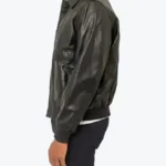 Aviator A2 USAAF Black Leather Bomber Jacket Side - Rare Jackets