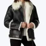 Aviator Black And White Shearling Jacket Rare Jacket