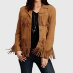 Birdy Women’s Brown Western Fringe Leather Jacket - Image 3