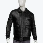 Black Bomber Real Sheepskin Leather Jackets