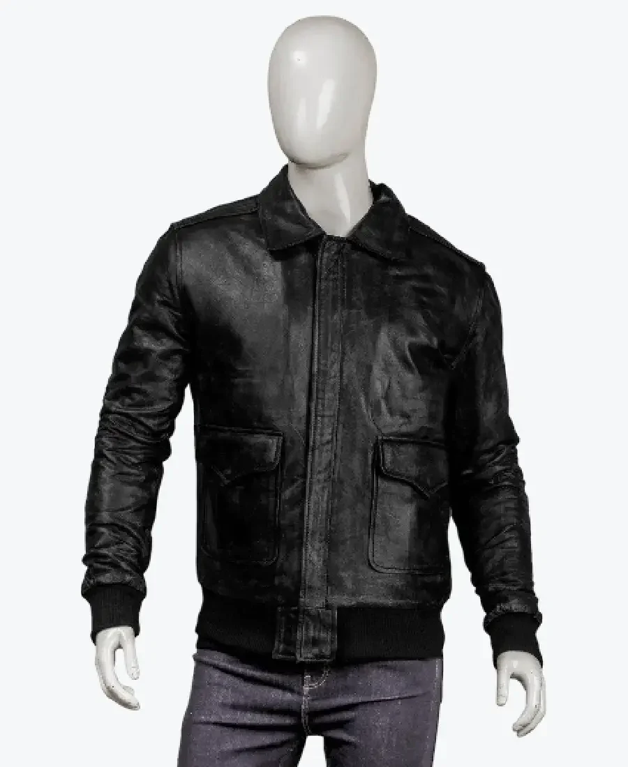 Black Bomber Real Sheepskin Leather Jackets
