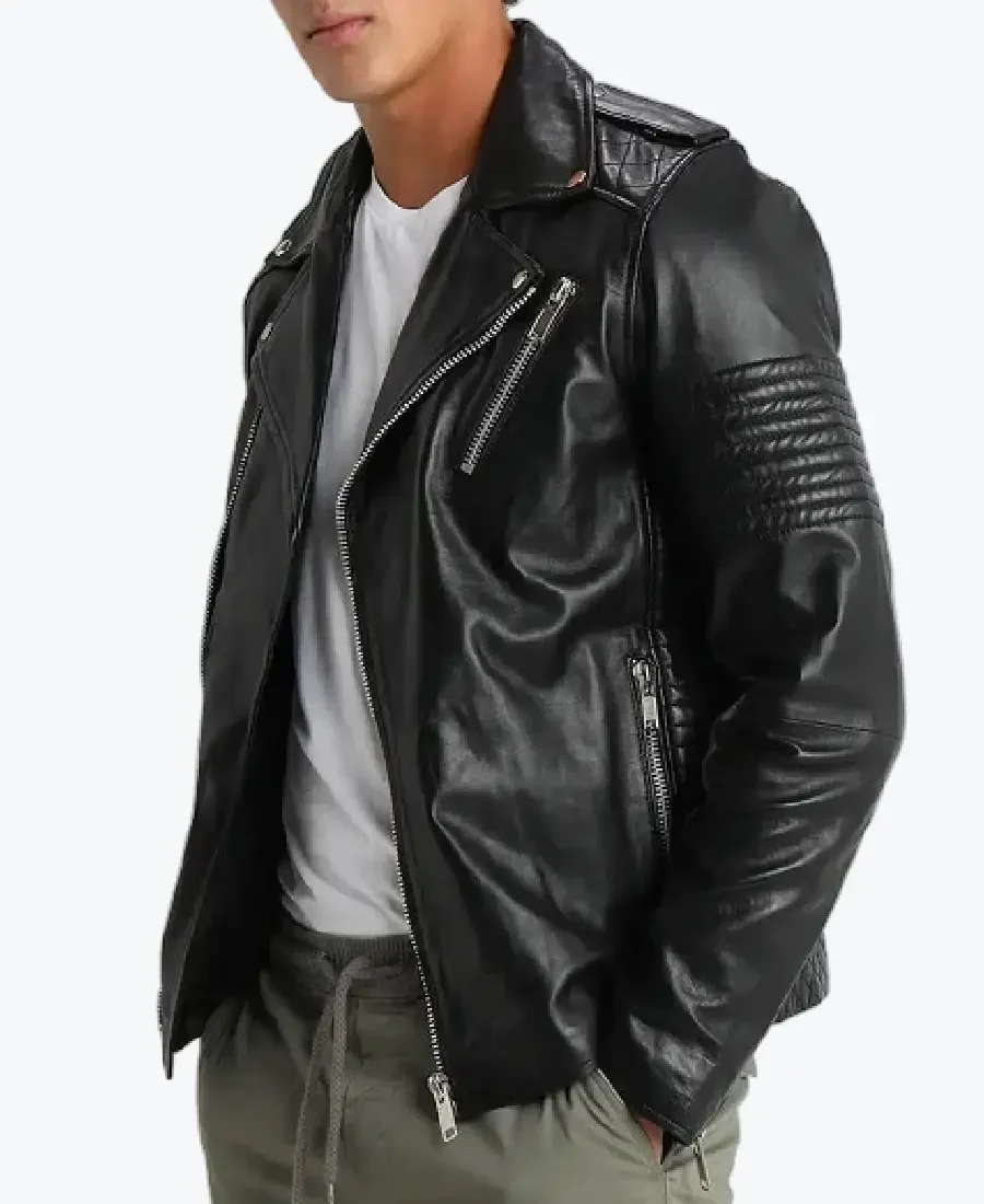 Black Bryon Quilted Lambskin Leather Jackets Rare Jacket