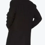 Black Single Breasted Mens Wool Coat back - Rare Jackets