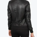Bliss Black Leather Bomber Jacket Back - Rare Jackets