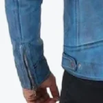 Blue Leather Lambskin Jacket Sleeves Rare Jacket