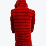 Blumarine Red Faux Fur Long Coat Back - Rare Jackets