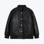 Bomber Black Faux Leather Jacket