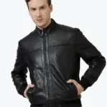 Bomber Leather Jacket Jack Black