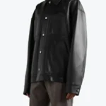 Men's Panelled Black Leather Jacket - Rare Jackets