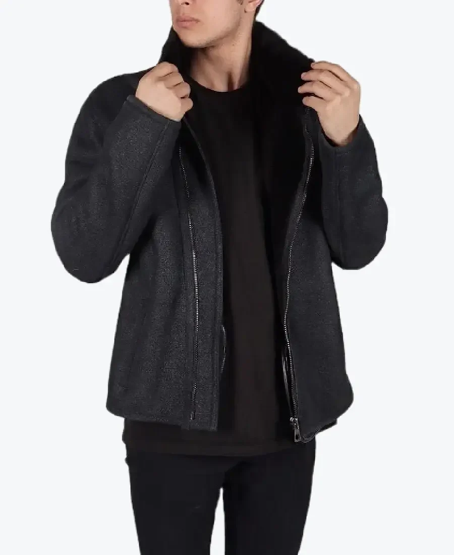 Bourne Grey leather Jacket