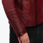Brando Lambskin Burgundy Biker Jacket Sleeves Rare Jacket