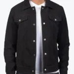 Bravo Men’s Black Trucker Suede Jacket - Rare Jackets