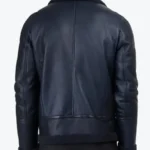 Carter Men’s Blue B-3 Bomber Leather Jacket Back - Rare Jackets