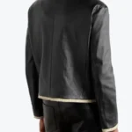 Women Crystal Embellished Leather Jacket Back - Rare Jackets