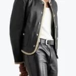 Shop The Women Crystal Embellished Leather Jacket - Rare Jackets