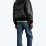 Shop The Men Blouson Black Hooded Leather Jacket - Rare Jackets