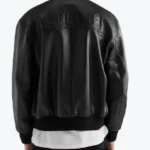 Celine Homme Logo Embossed Bomber Leather Jacket Back - Rare Jackets