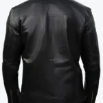 Charcoal Black Slim fit Leather Jacket Back - Rare Jackets