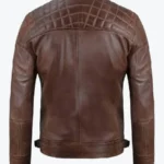 Chocolate Brown Cafe Mens Leather Motorcycle Jacket Back - Rare Jackets