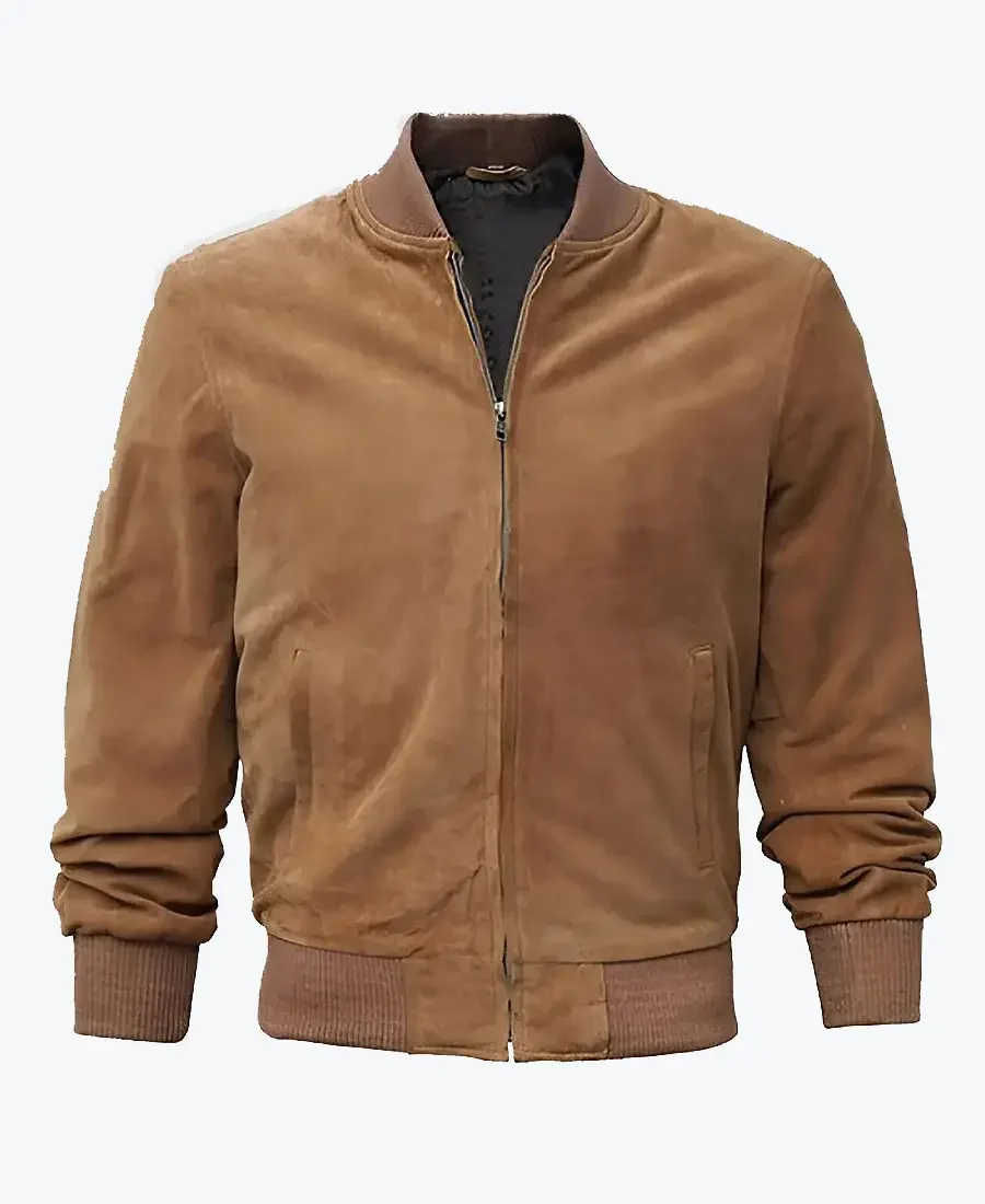 Chris Men’s Brown Bomber Suede Jacket - Rare Jackets