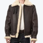 Classic Brown Sheepskin B3 Bomber Shearling Jacket