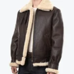 Classic Brown Sheepskin B3 Bomber Shearling Jacket Front