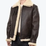 Classic Brown Sheepskin B3 Bomber Shearling Jacket Front