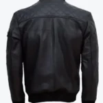 Classic Men Slim Fit Black Quilted Bomber Jacket Back - Rare Jackets