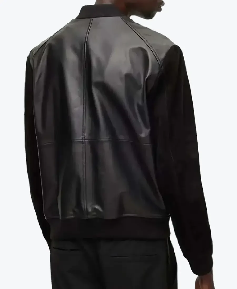 Cooper Mens Black Bomber Leather Jacket Back - Rare Jackets