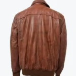 Shop The Mens Distressed Brown Bomber Leather Jacket - Rare Jackets