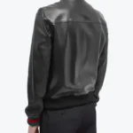 Current Men’s Black Bomber Leather Jacket Back - Rare Jackets