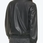 Dana Women’s Black Leather Varsity Jacket Back - Rare Jackets