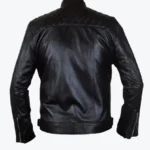 Diamond Chest Quilted Black Leather Jacket Back - Rare Jackets