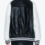Diana Women’s Black and White Leather Varsity Jacket Back - Rare Jackets