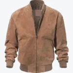 Donald Men’s Brown MA-1 Bomber Suede Jacket - Rare Jackets