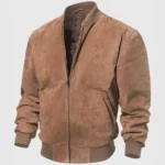 Donald Men’s Brown MA-1 Bomber Suede Jacket - Image 3